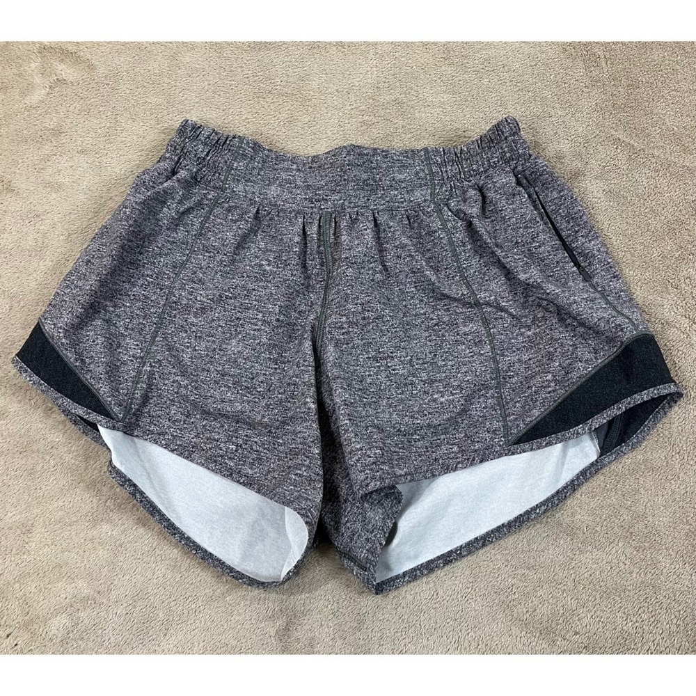 Lululemon Hotty Hot Short II Long Women's 6 Gray Spandex Running Athletic EUC